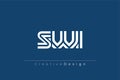 SWI Creative Unique Modern Letter Logo Design. Elegant Monogram Logo Design with Decorative Elements and Typography Royalty Free Stock Photo