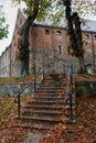 Swidwin, zachodniopomorskie / Poland - November, 6, 2019: Medieval castle in a small town in Pomerania. Old brick building in Royalty Free Stock Photo