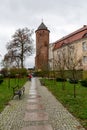 Swidwin, zachodniopomorskie / Poland - November, 6, 2019: Medieval castle in a small town in Pomerania. Old brick building in Royalty Free Stock Photo