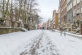 Swietego Ducha street in old town of Gdansk at winter time. Royalty Free Stock Photo