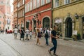 Swietojanska street is in Warsaw Old town and at one end connects to Old town square and then to castle square