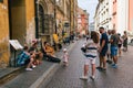 Swietojanska street is in Warsaw Old town and at one end connects to Old town square and then to castle square