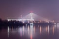 Swietokrzyski Bridge and the National Stadium at night in Warsaw, Poland