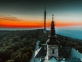 Swietokrzyski National Park Poland / tv tower aerial photography