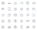 Swift delivery line icons collection. Rapid, Efficient, Expedited, Instant, Express, Prompt, Speedy vector and linear