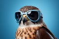 Swift Falcon with Aviator Goggles Portrait. Generative AI illustration