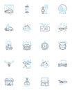 Swift flight linear icons set. Velocity, Swiftness, Glide, Skim, Soar, Flight, Airborne line vector and concept signs