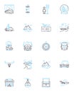 Swift flight linear icons set. Velocity, Swiftness, Glide, Skim, Soar, Flight, Airborne line vector and concept signs