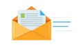 Swift Mail Delivery with Papers in an Open Envelope, vector design Generative AI Royalty Free Stock Photo