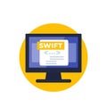 Swift programming, coding vector flat icon