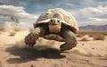 Swift Racing Turtle Sprinting Across, Generative AI