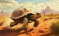 Swift Racing Turtle Sprinting Across, Generative AI