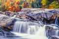Swift river in Autumn White Mountains, New Hampshire Royalty Free Stock Photo