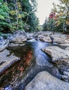 Swift river in Autumn White Mountains, New Hampshire Royalty Free Stock Photo