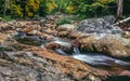 Swift river in Autumn White Mountains, New Hampshire Royalty Free Stock Photo