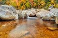 Swift River cascades at autumn, New Hampshire, USA Royalty Free Stock Photo