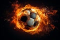 Swift Soccer ball flames. Generate Ai Royalty Free Stock Photo