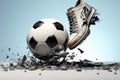 Swift Soccer ball kick player. Generate Ai Royalty Free Stock Photo