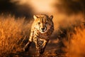 Swift Streak: Cheetah in Full Sprint. Generative AI