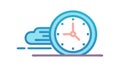Swift Time Passage: Horizontal Speed Clock Vector Icon, vector design Generative AI Royalty Free Stock Photo
