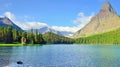 Swiftcurrent lake in high alpine landscape on the Grinnell Glacier trail, Glacier national park, Montana Royalty Free Stock Photo