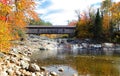 Covered bridge Ammonoosuc river in New Hampshire