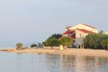 Swim area barriers, beach safety barriers near the seaside house. Safety of recreation on the water in Croatia. Culture of