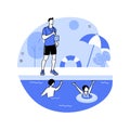 Swim camp abstract concept vector illustration.