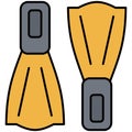 Swim fins icon, Summer vacation related vector