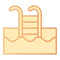 Swim flat icon. Swimming pool orange icons in trendy flat style. Ladder gradient style design, designed for web and app