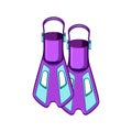 swim flippers cartoon vector illustration