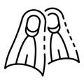 Swim flippers icon, outline style