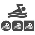 Swim icon - vector icons set Royalty Free Stock Photo