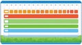 Swim Lesson Progress Chart With Color-Coded Levels for Tracking Student Advancement Royalty Free Stock Photo