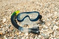 Swim mask and tube for diving under water Royalty Free Stock Photo