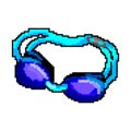 swim pool goggles game pixel art vector illustration