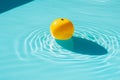 ring rescue circle pool yellow sunlight water vacation resort float. Generative AI.
