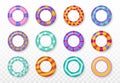 Rubber swim rings. Royalty Free Stock Photo