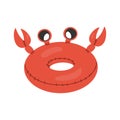 Swim rings, pool games rubber toys, colorful lifebuoys. Swimming circles, cute pool in the shape of a crab