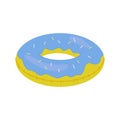 Swim rings, pool games rubber toys, colorful lifebuoys. Swimming circles, cute pool in the shape of a doughnut Royalty Free Stock Photo