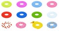 Swim rings set. Inflatable rubber toy icon Royalty Free Stock Photo