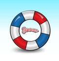 Swim rings vector illustration, vacation summer template, web icon