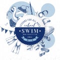 Swim school emblem