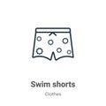 Swim shorts outline vector icon. Thin line black swim shorts icon, flat vector simple element illustration from editable concept Royalty Free Stock Photo