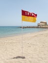 The Swim Sign on the beach in Muscat -2