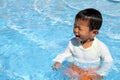 Swiming Japanese boy Royalty Free Stock Photo