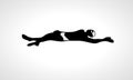 Swimmer Backstroke vector black silhouette isolated on white