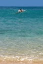 Swimmer in a bay of St. Barth, Caribbean Royalty Free Stock Photo