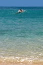 Swimmer in a bay of St. Barth, Caribbean