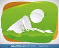 Swimmer in Breaststroke Style Event, Vector Illustration